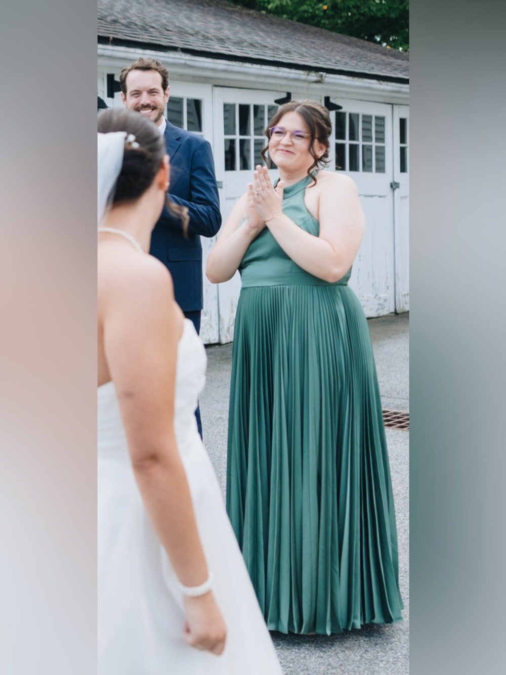 Azazie Sienna eucalyptus stretch satin bridesmaid dress - Picture 2 of 12